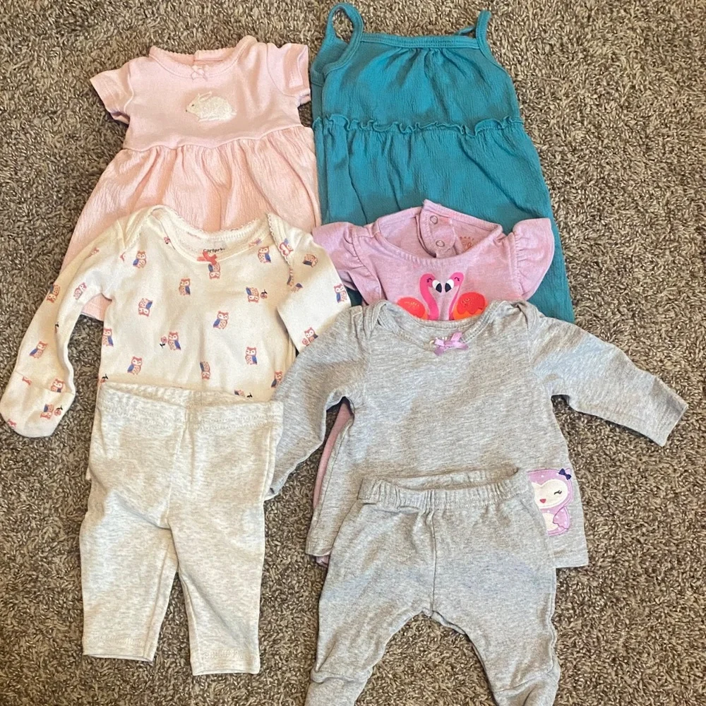 Baby Girl Outfit Bundle Newborn 7 Piece